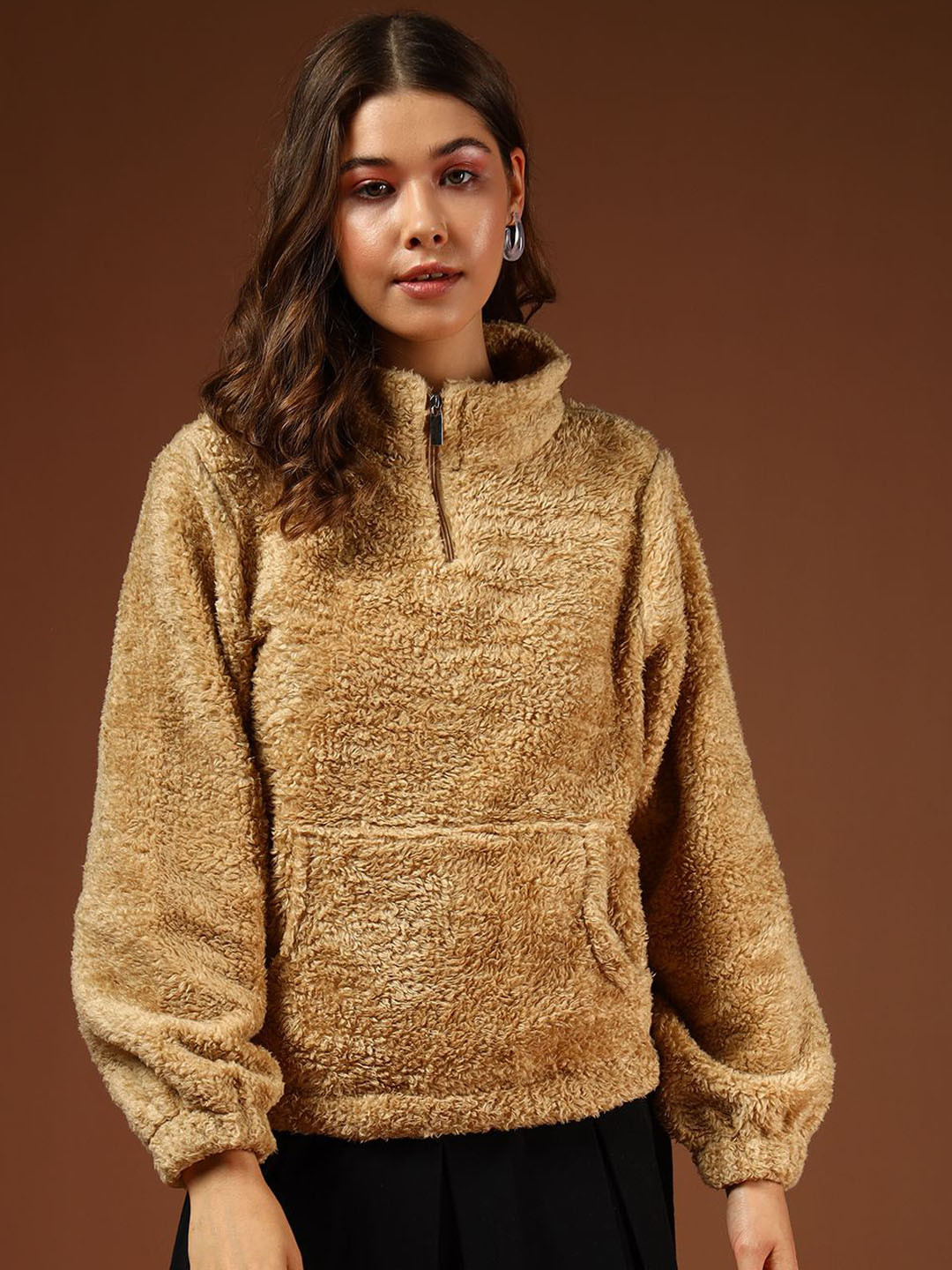 

The Dry State Women Open Front Jacket, Camel brown
