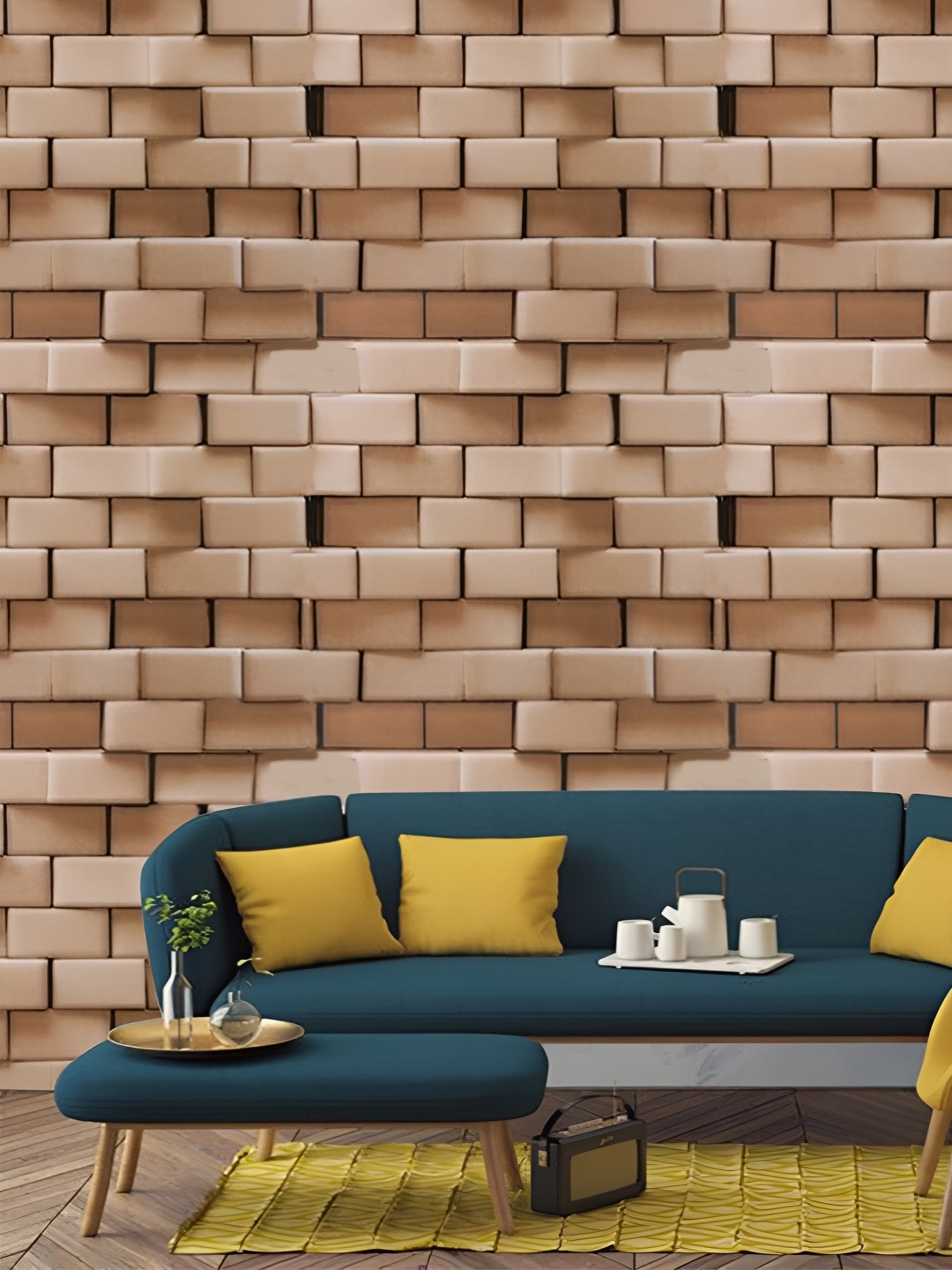 

Asian royal Brown & Cream Colored Bricks Printed Self-Adhesive Wall Sticker