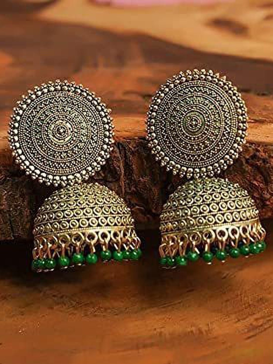 

TISHUL JEWELS Contemporary Jhumkas Earrings, Turquoise blue