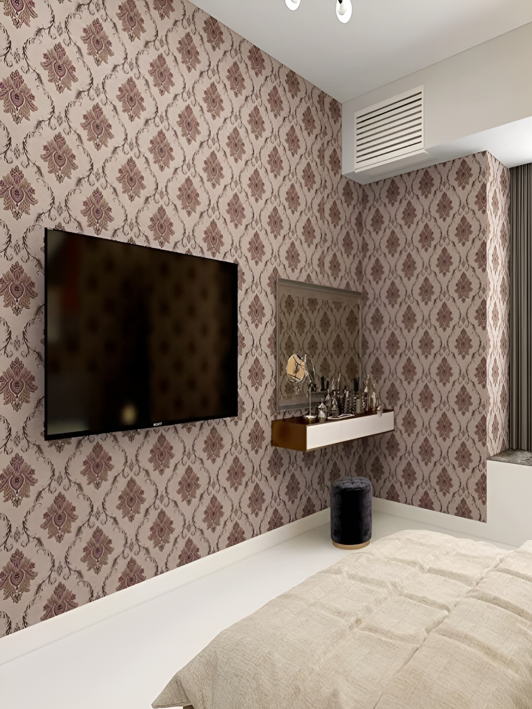 

Asian royal Beige & Pink Printed Waterproof Wallpaper