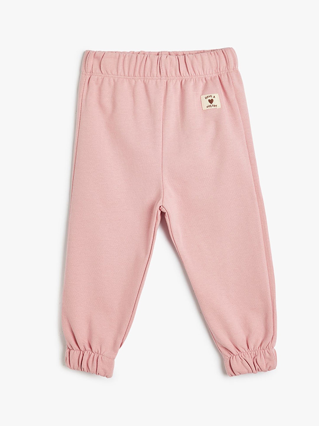 

Koton Girls Cotton Mid-Rise Jogger, Pink