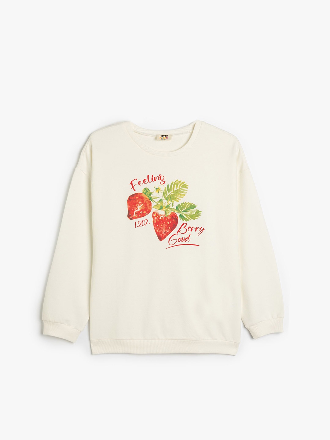 

Koton Girls Graphic Printed Cotton Sweatshirt, Beige