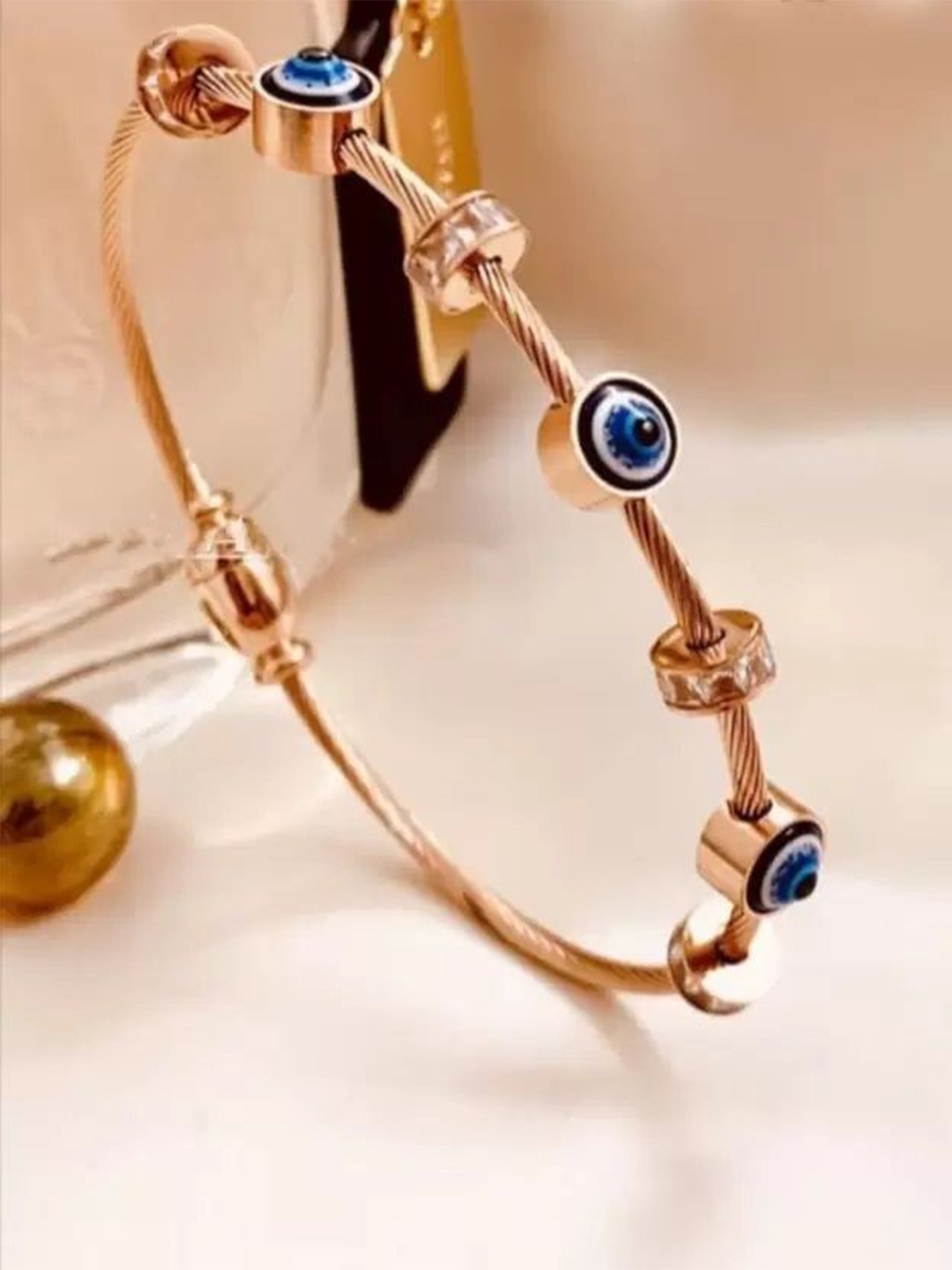 

DIVASTRI Women Antique Rose Gold-Plated Cuff Bracelet