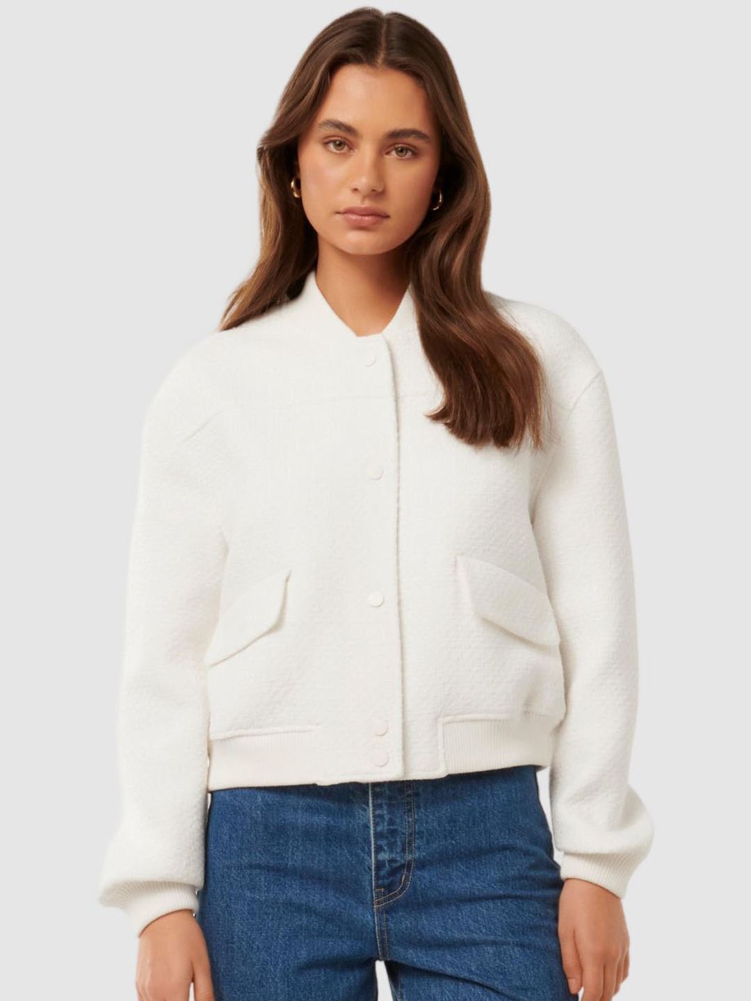 

Forever New Women Bomber Jacket, White