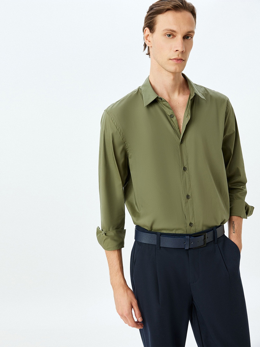 

Koton Men Opaque Casual Shirt, Khaki