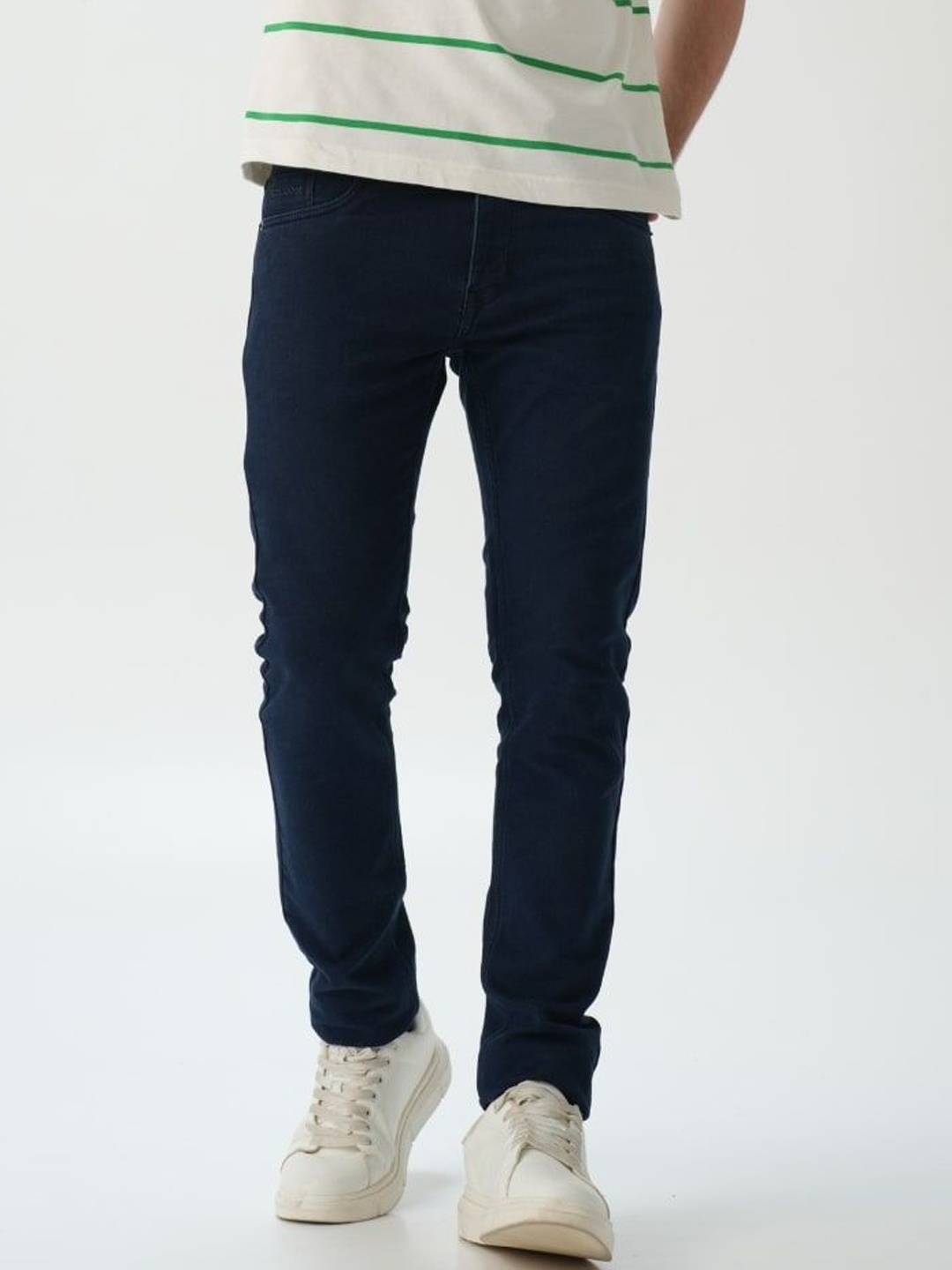 

Minus One Men Original Mid-Rise Skinny Fit Stretchable Jeans, Navy blue