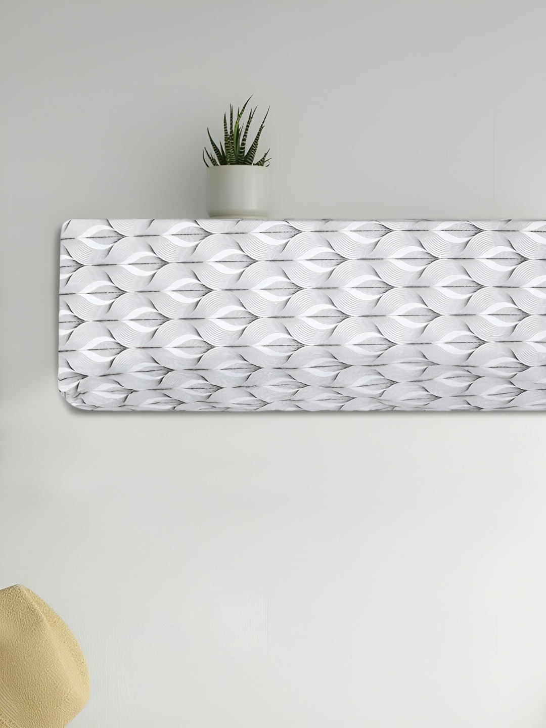 

Dakshya Industries White & Grey Printed AC Cover