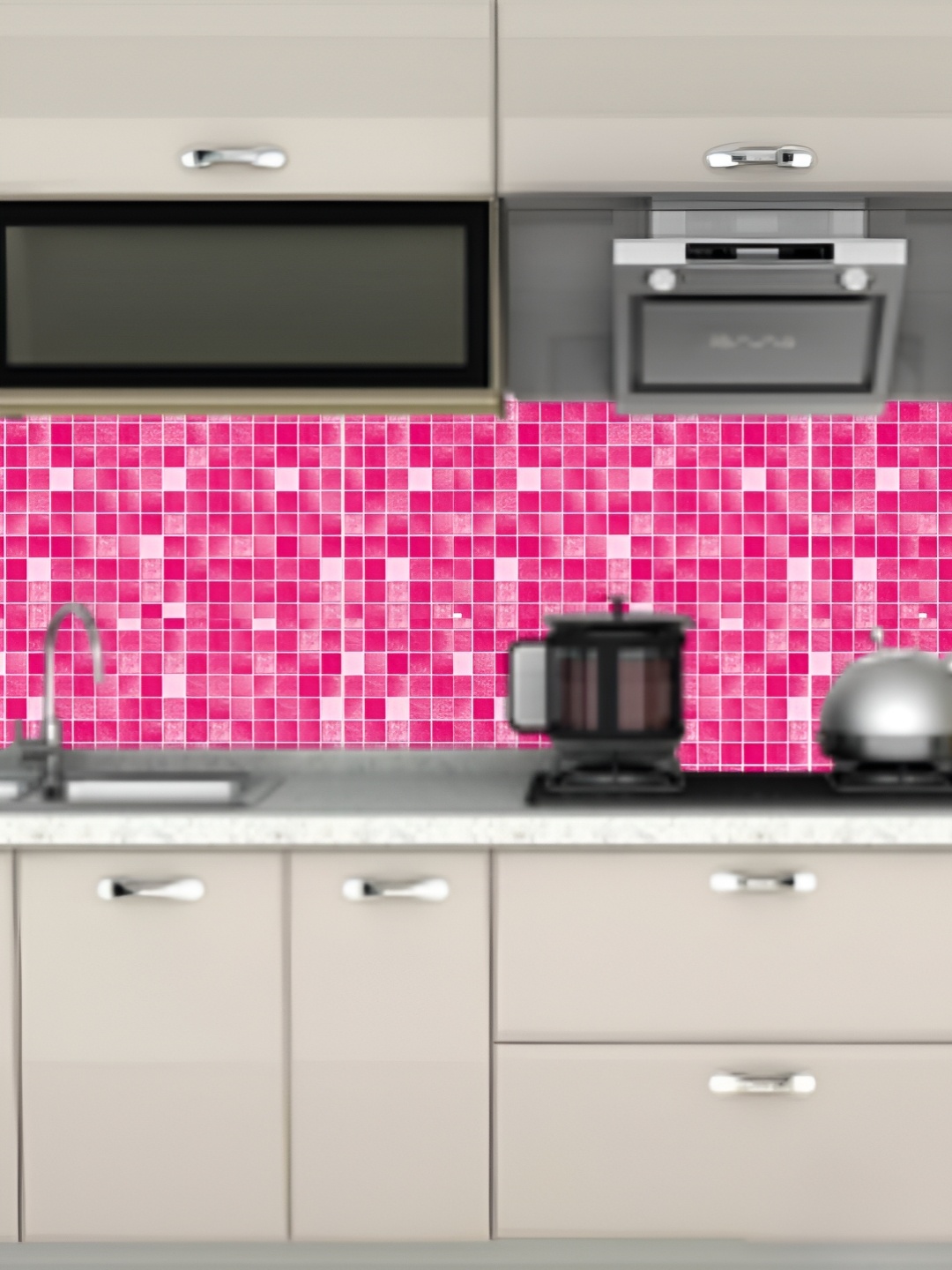 

Asian royal Pink & White Geometric Printed Self Adhesive Wallpaper