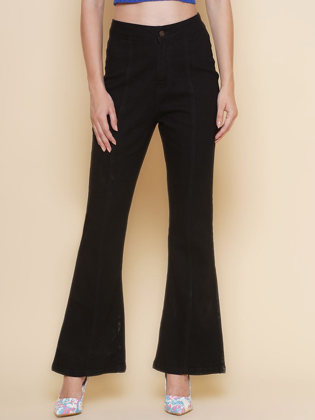 

PUELLA Women High-Rise Stretchable Bootcut Jeans, Black