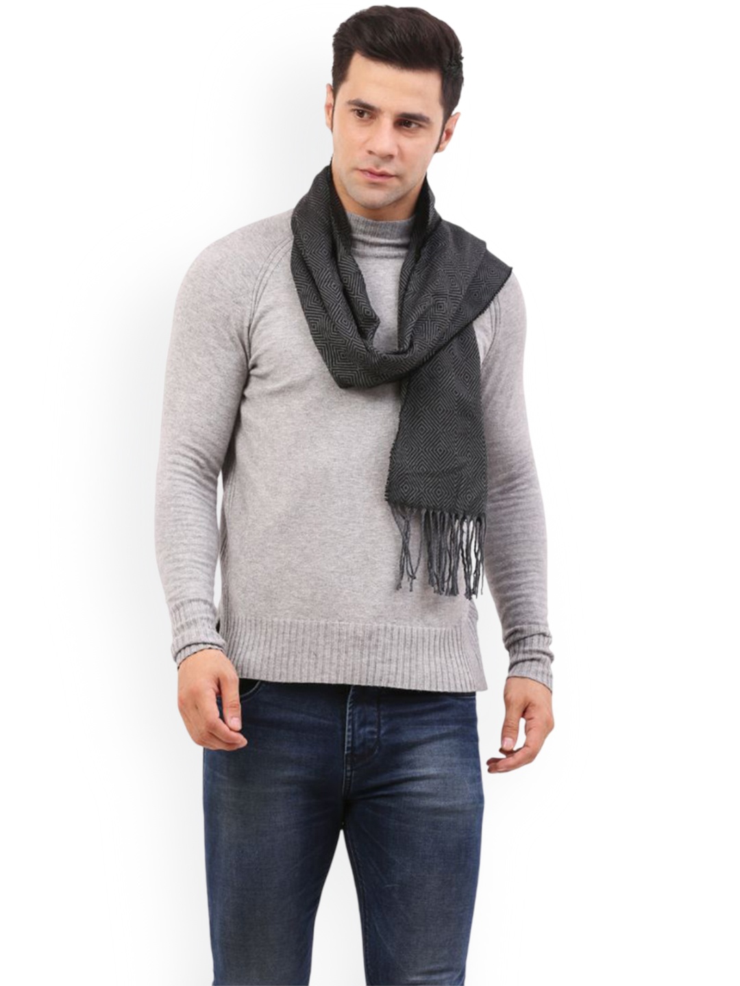 

Cazzano Men Mufflers with Tassels, Grey