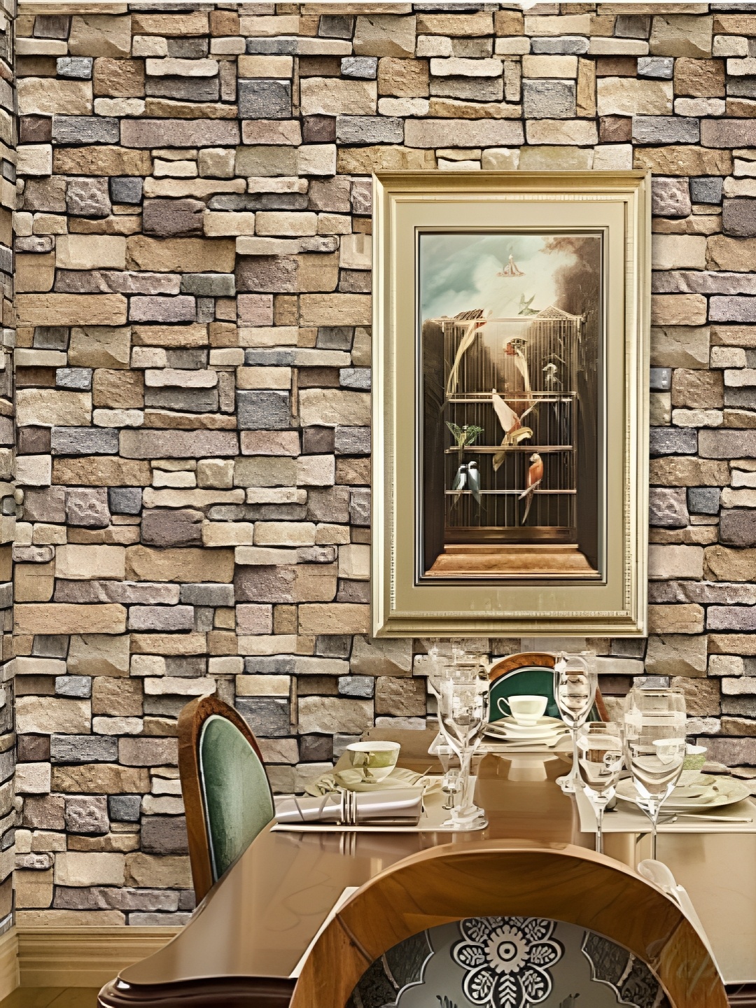 

Asian royal Brown & Grey Textured Waterproof Wallpaper