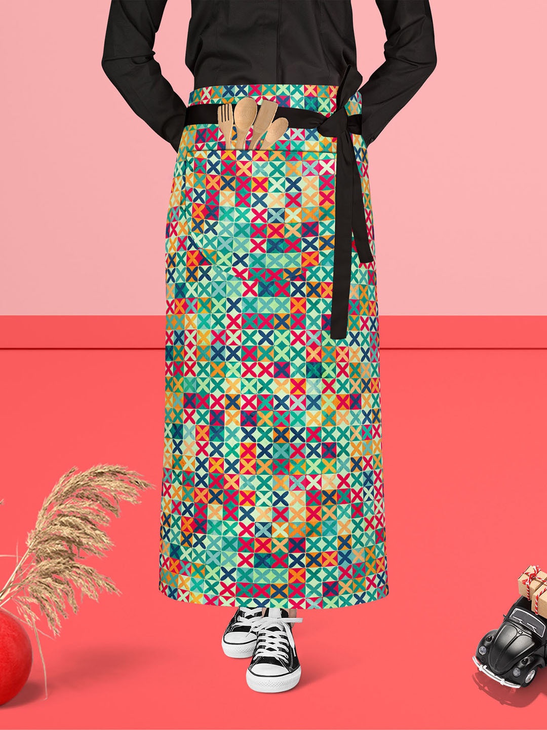 

ArtzFolio Green & Yellow Printed Pure Cotton Waist Apron