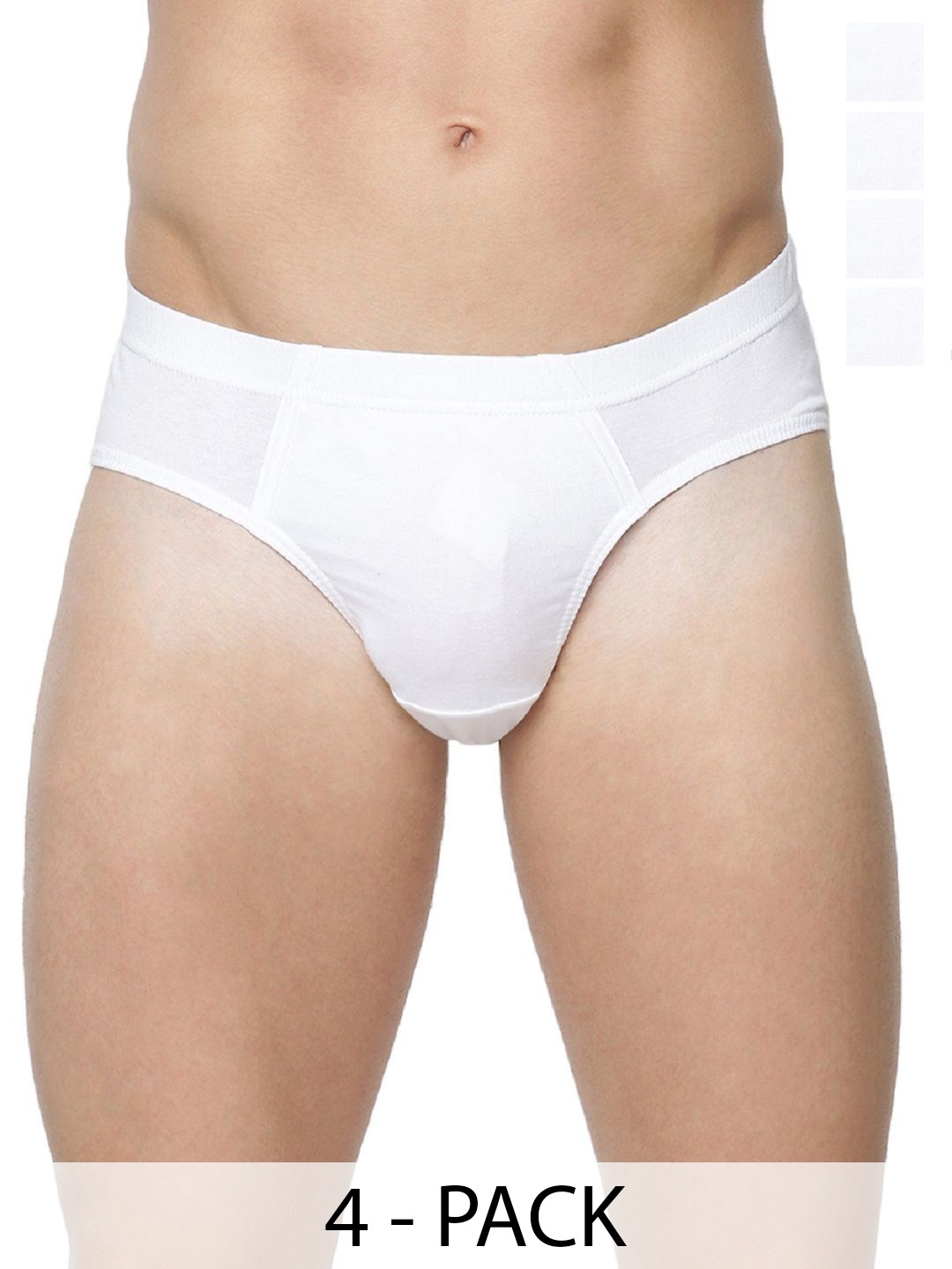 

RAMRAJ Mens Cotton White Inner Elastic Brief - Pack of 4