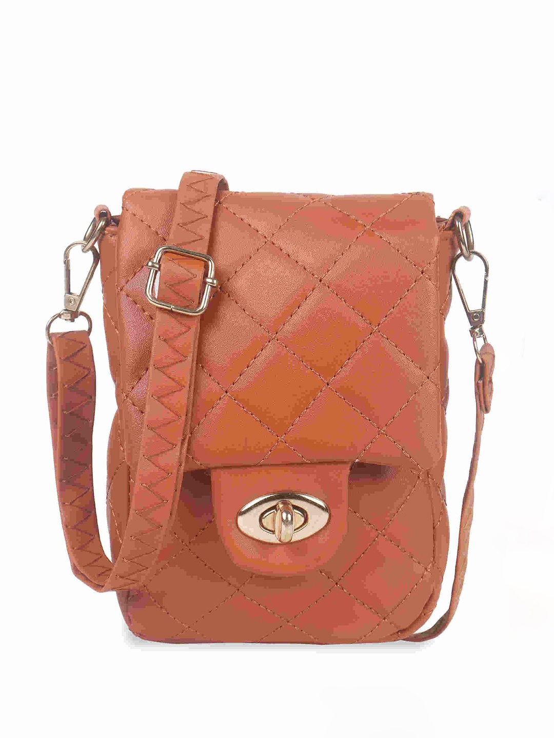 

Filauri Textured PU Structured Sling Bag, Brown