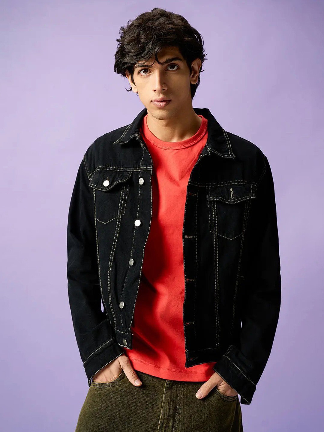 

FREAKINS Men Denim Jacket, Black