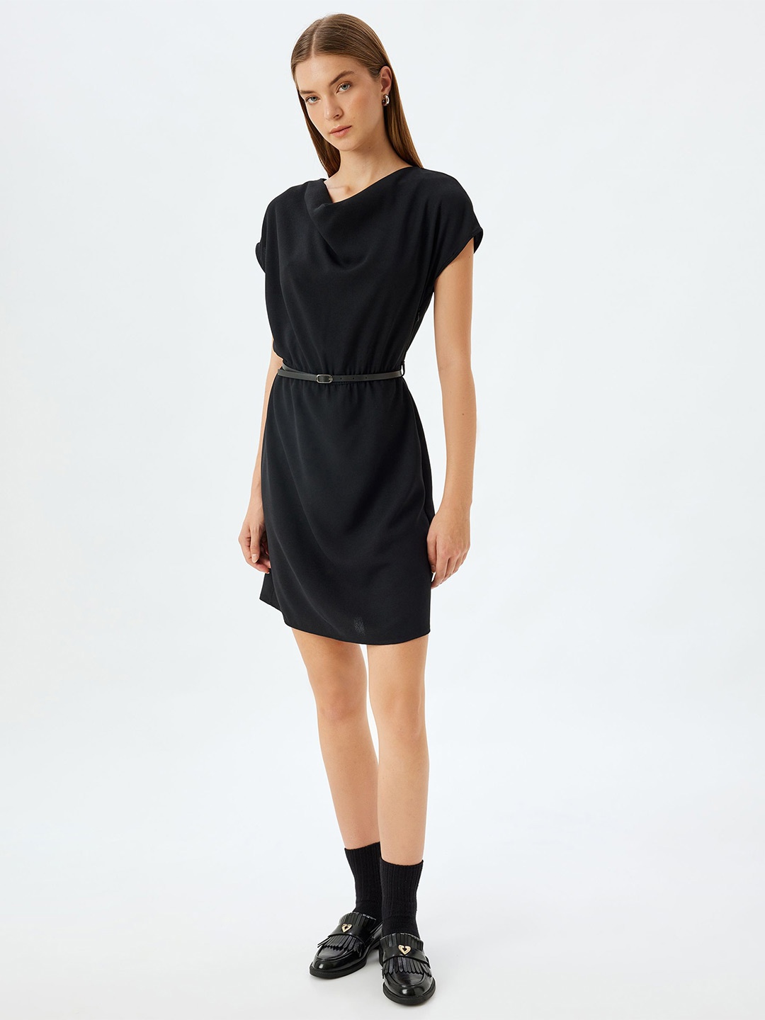 

Koton Cowl Neck Sheath Dress, Black