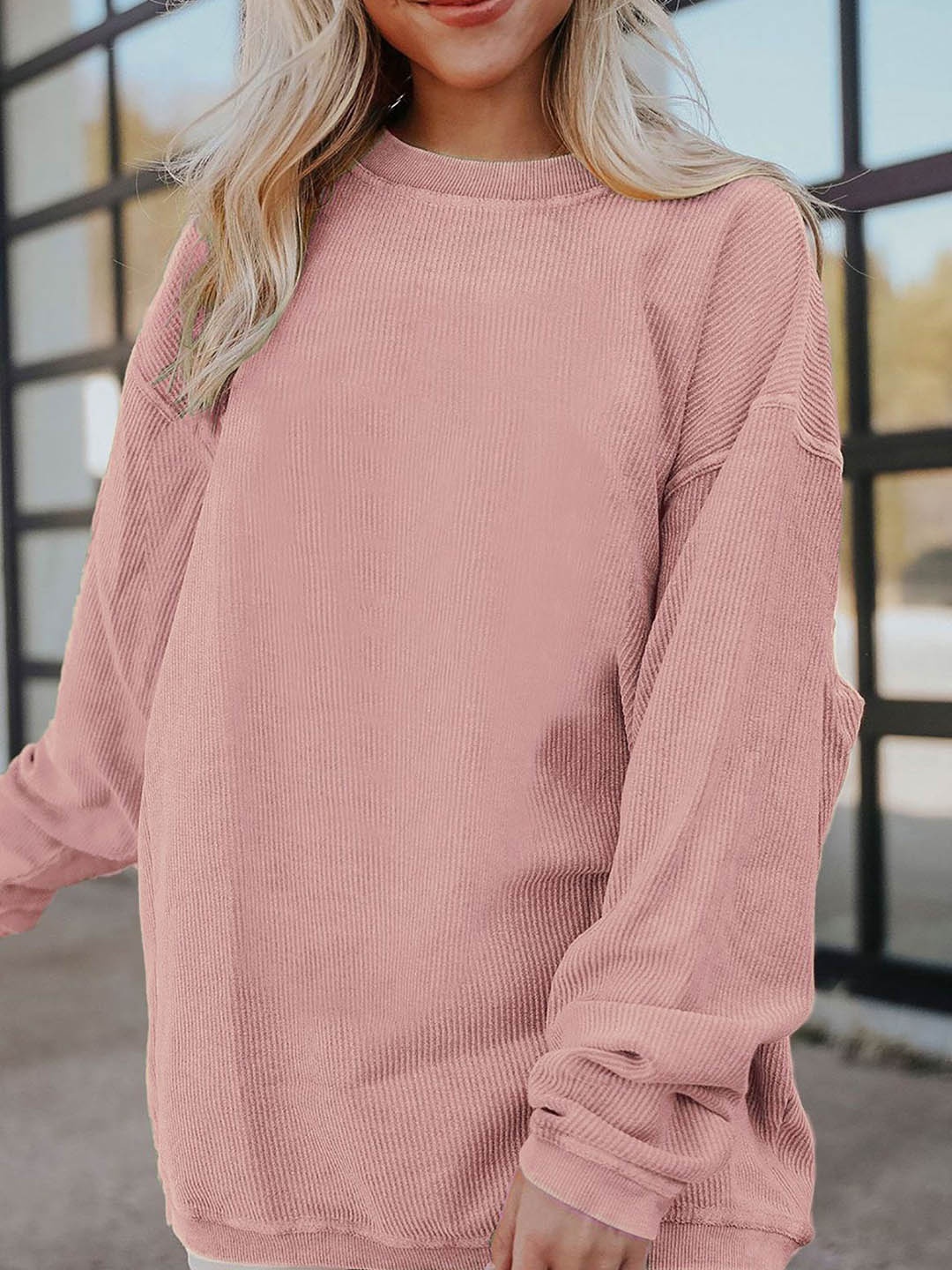 

StyleCast x Revolte Women Striped Sweatshirt, Pink