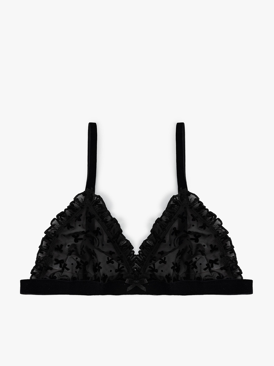 

Koton Floral Bra Medium Coverage Lightly Padded, Black