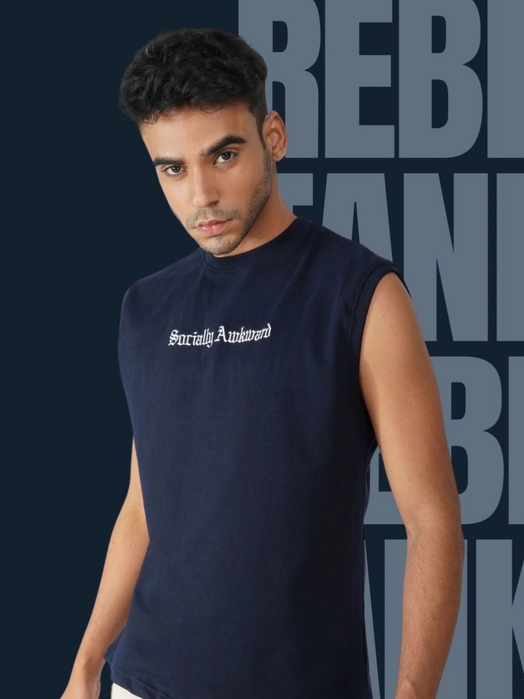 

Untamed Clothing Men Pure Cotton Pockets T-shirt, Navy blue