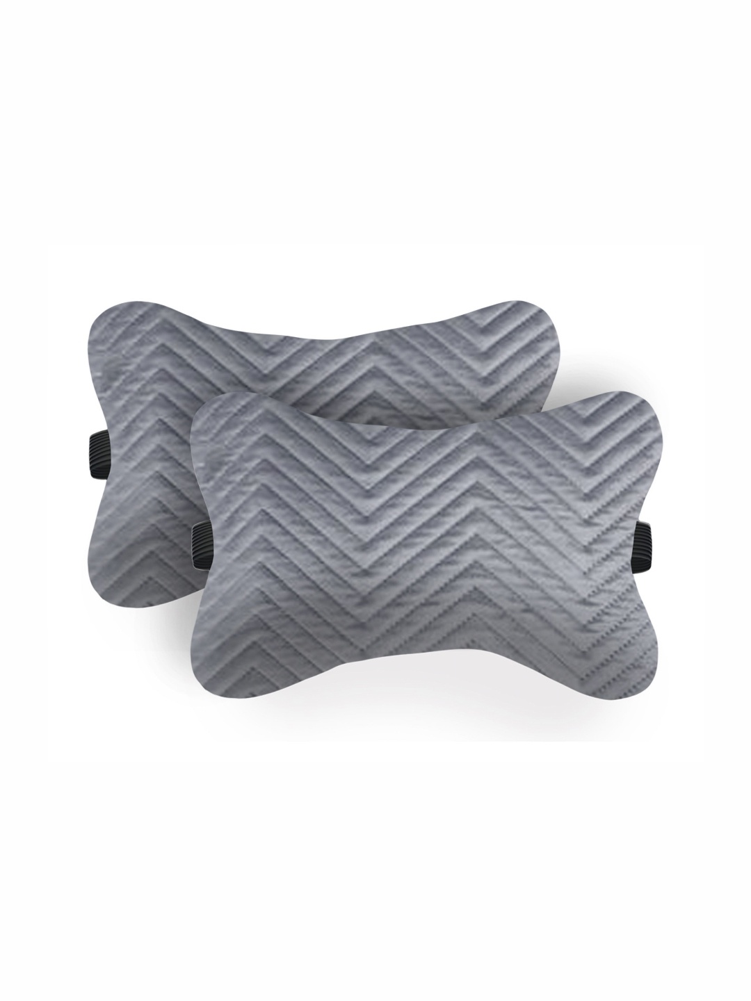 

Lushomes Grey Set of 2 Polyester Travel Pillow