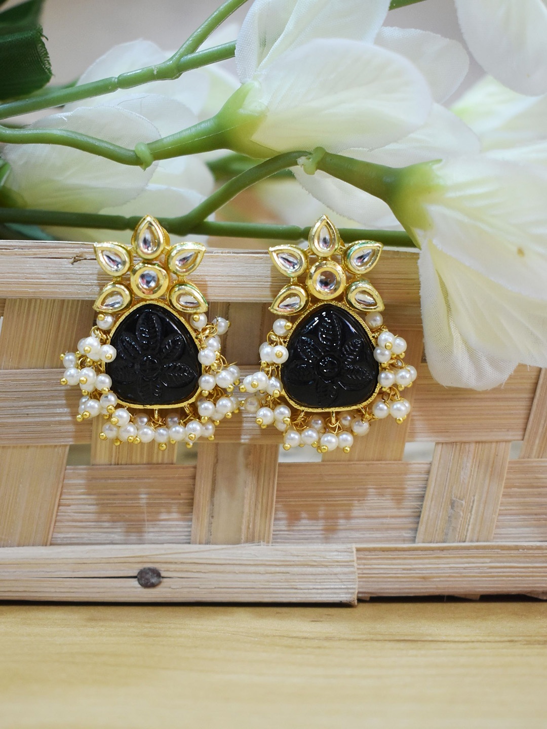 

TISHUL JEWELS Contemporary Drop Earrings, Black