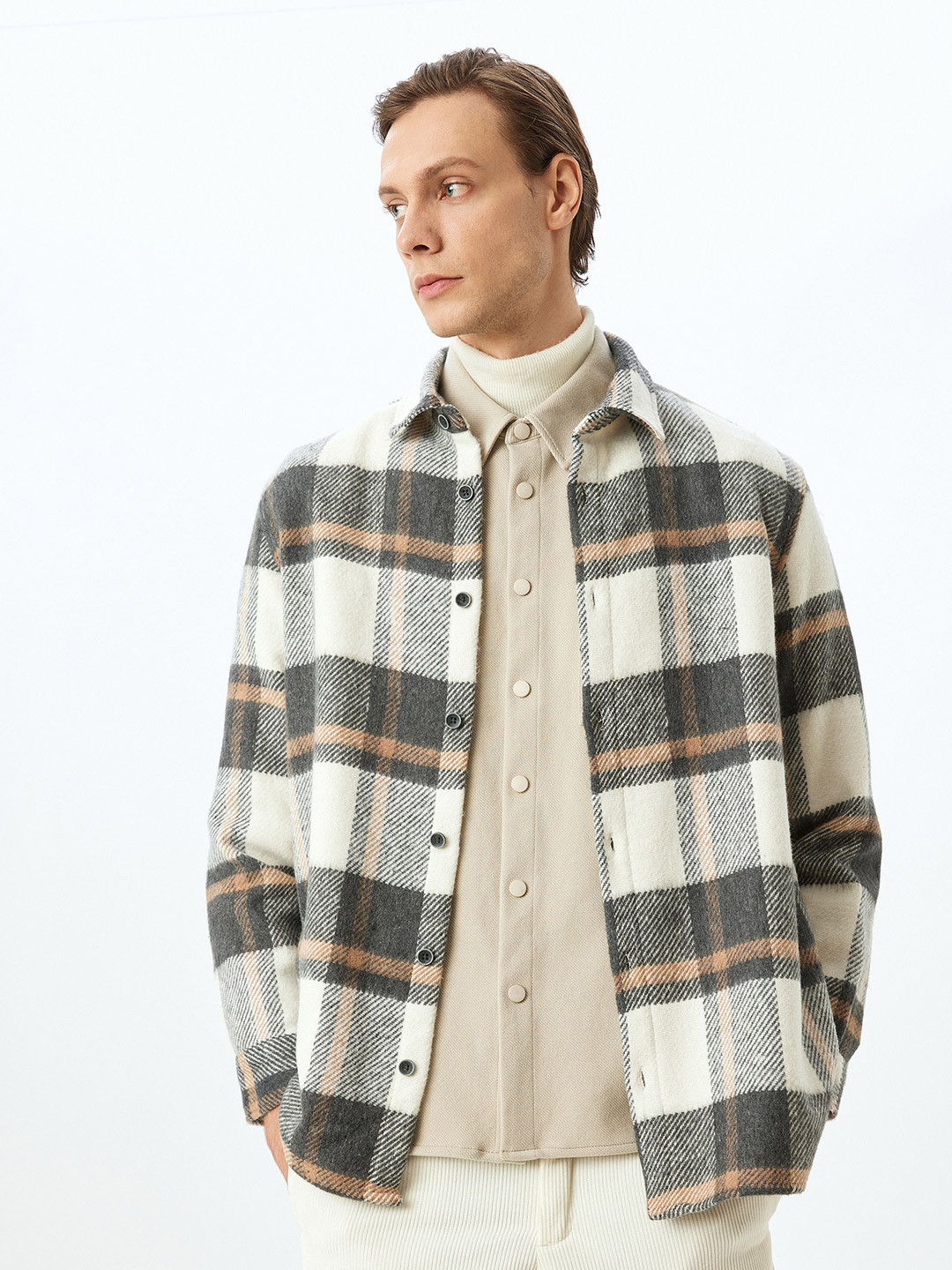 

Koton Men Tartan Checks Opaque Checked Casual Shirt, Grey