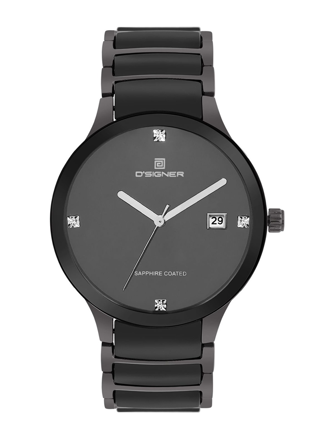 

Dsigner Men Brass Embellished Dial & Straps Analogue Watch 746GNBCRM.8G, Grey