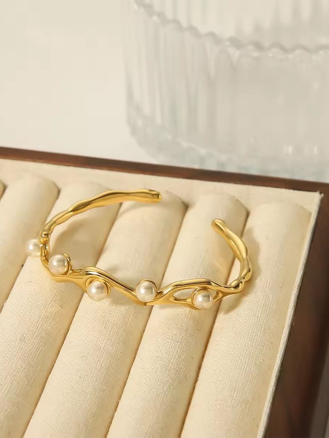 

DIVASTRI Women Antique Gold-Plated Cuff Bracelet
