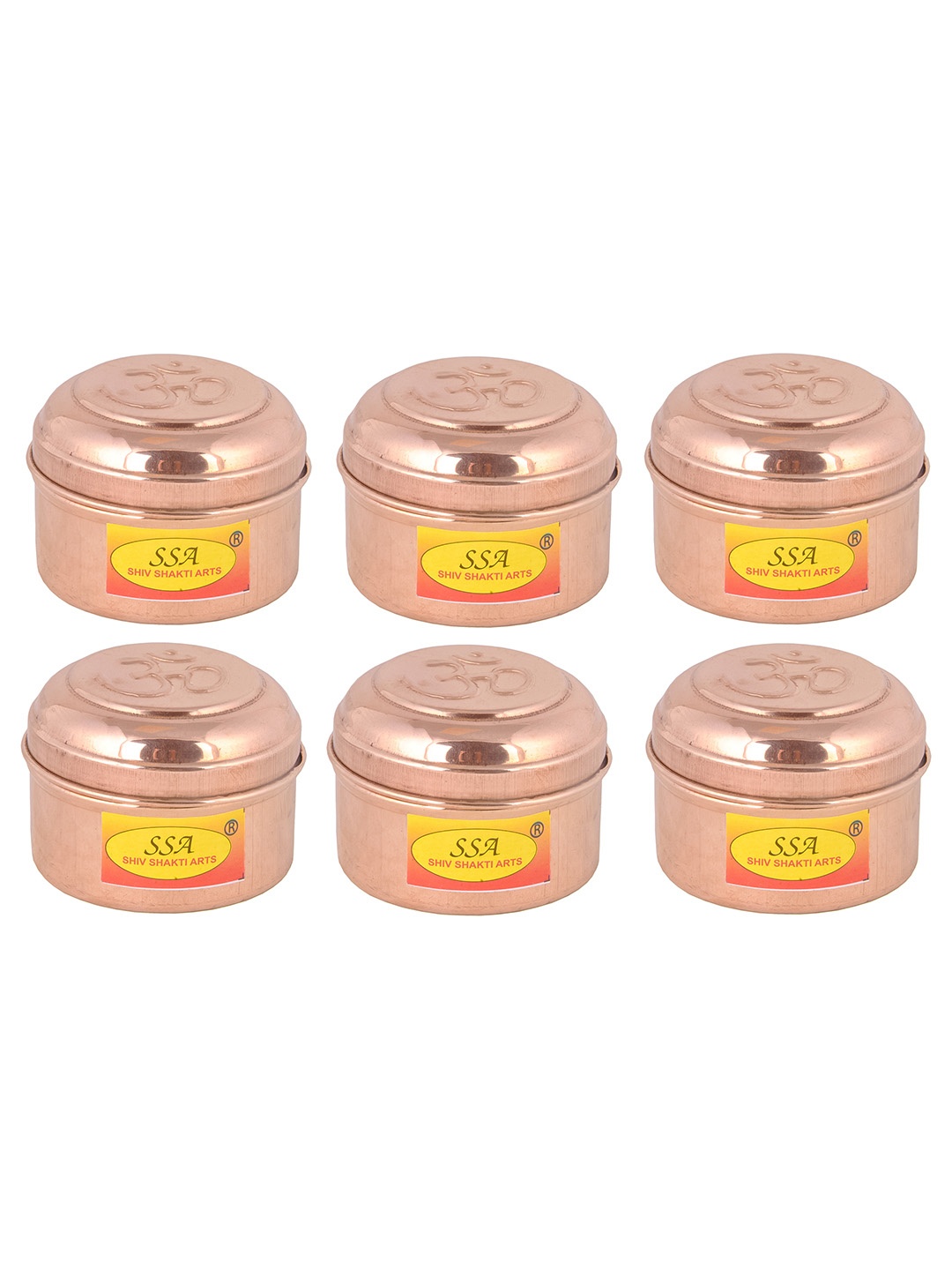 

Shivshakti Arts Brown 6 Pieces Textured Metal Food Containers 150 ml Each