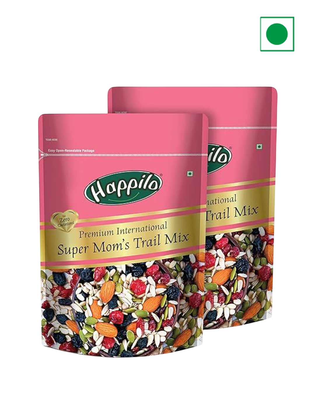 

Happilo Set Of 2 Super Mom's Trail Mix -325g Each, Pink