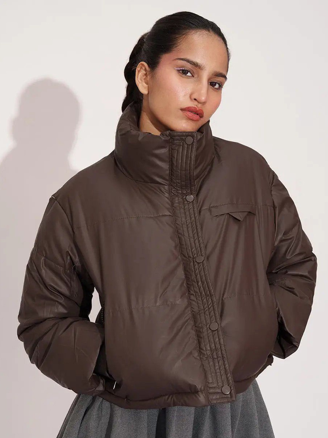 

FREAKINS Women Puffer Jacket, Brown