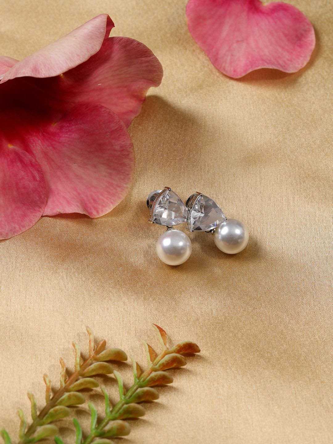 

RITU SINGH Contemporary Studs Earrings, White