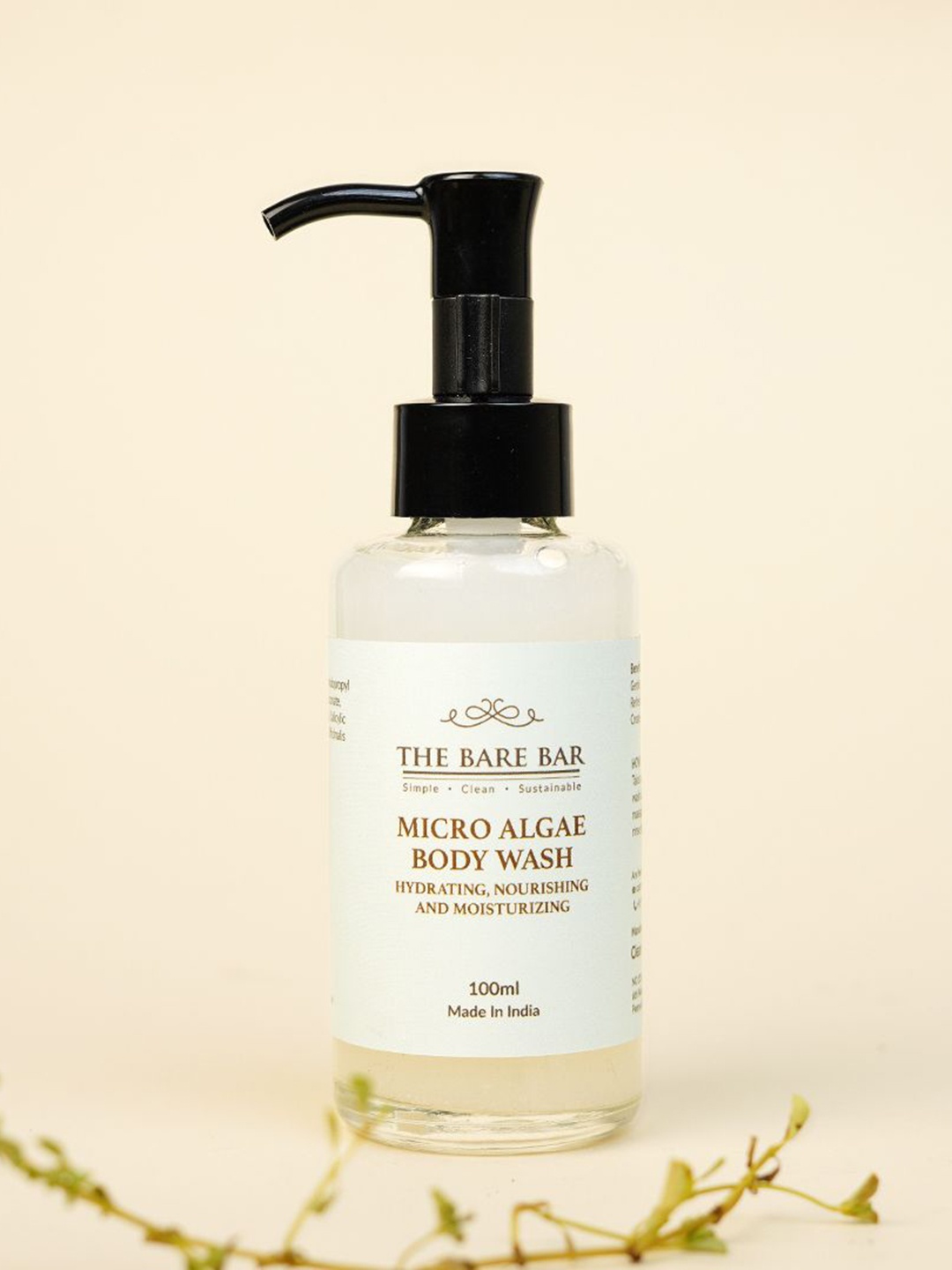 

The Bare Bar Micro Algae Body Wash For Skin Hydration, Moisturizing & Nourishing - 100 ml, White