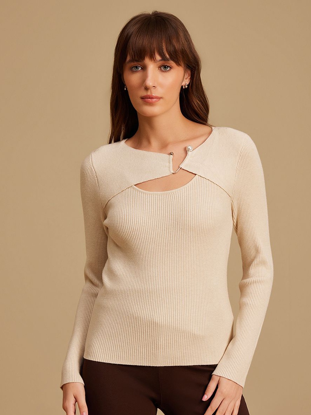 

Kazo Women Pullover Sweater, Beige