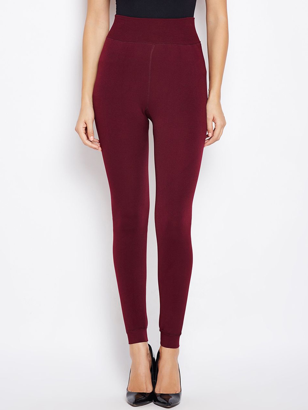 

JMT Wear Women High-Rise Thermal Bottoms, Maroon