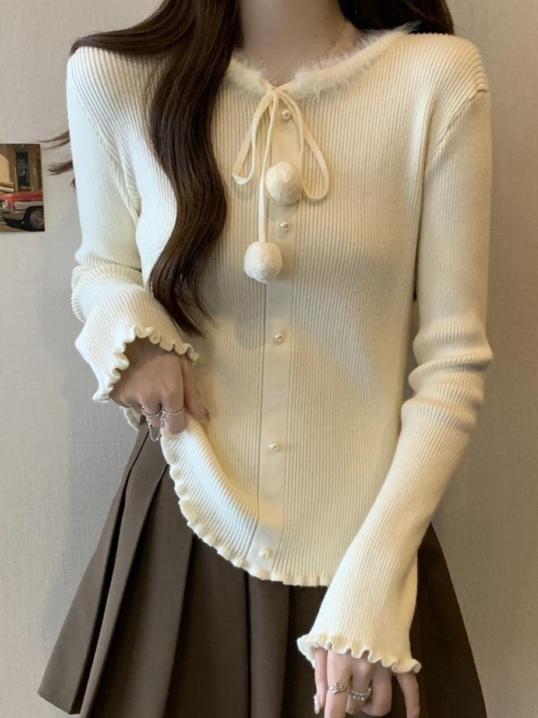 

StyleCast Women Long Sleeves Sweater, Cream