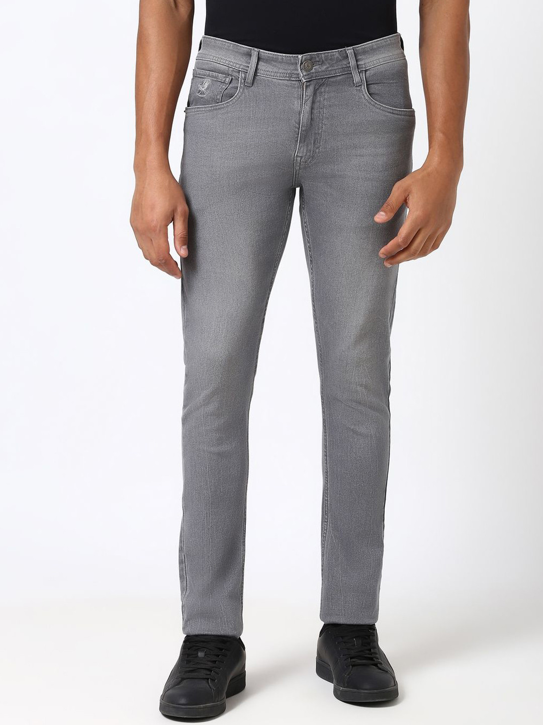 

Peter England Casuals Men Mid-Rise Slim Fit Light Fade Jeans, Grey