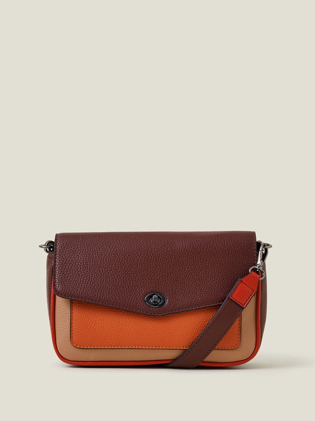 

Accessorize Colourblocked PU Half Moon Sling Bag with Tasselled, Burgundy