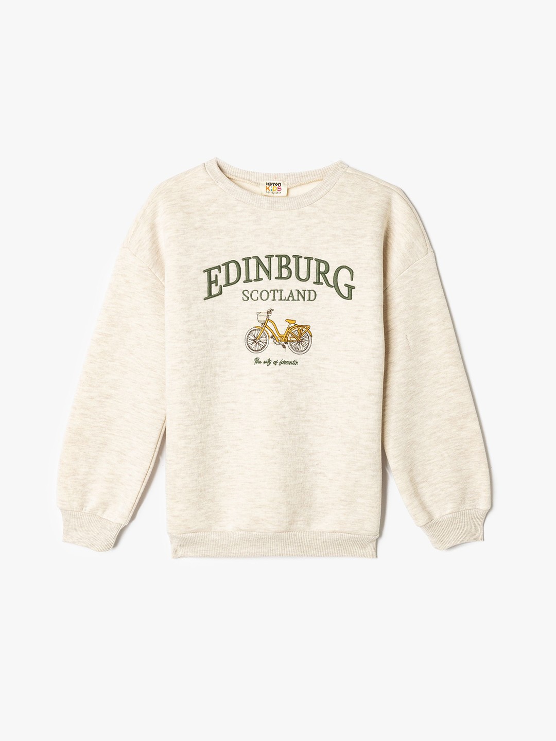 

Koton Girls Graphic Printed Round Neck Long Sleeves Sweatshirt, Beige