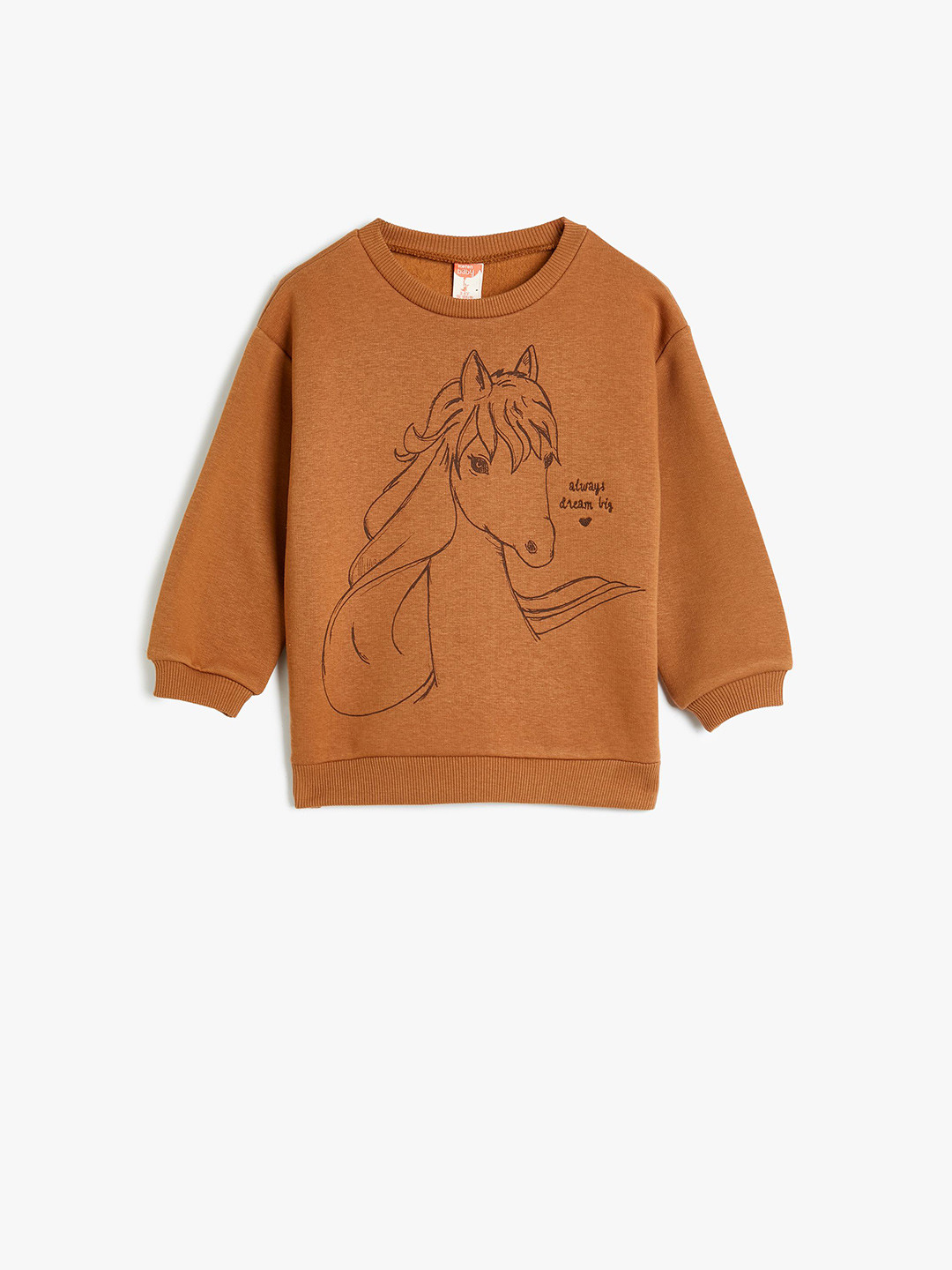 

Koton Girls Embroidered Pullover Sweatshirt, Brown