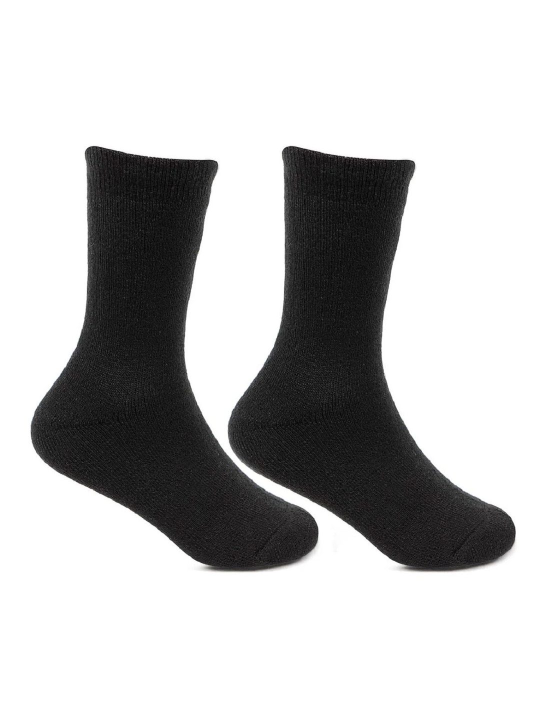 

Bonjour Kids Cotton Pack of 2 Woolen Calf-Length Socks, Black