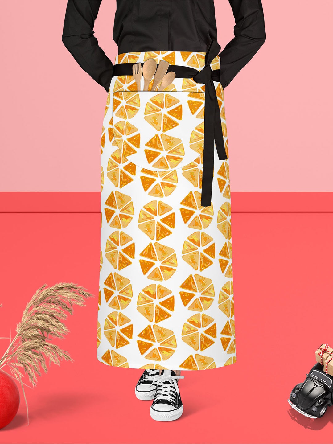 

ArtzFolio Yellow & White Printed Cotton Aprons