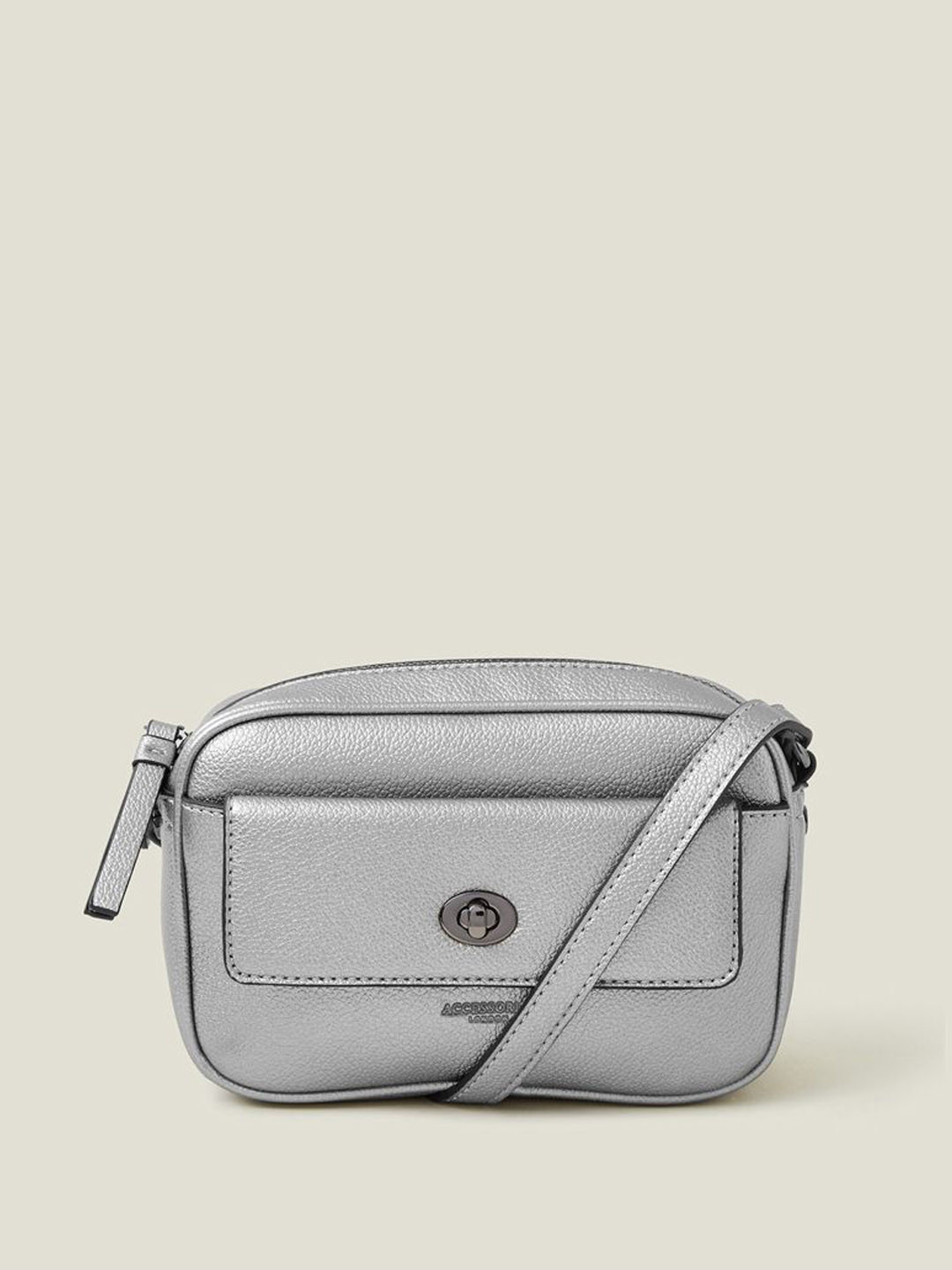 

Accessorize PU Structured Sling Bag with Tasselled, Silver