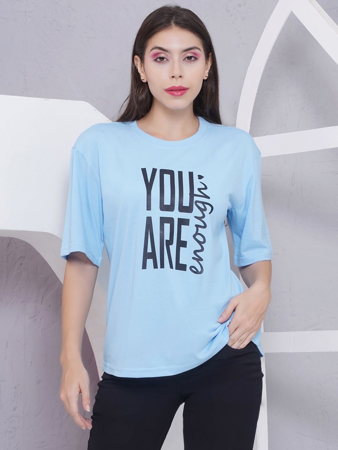 

PUELLA Women Printed T-shirt, Blue