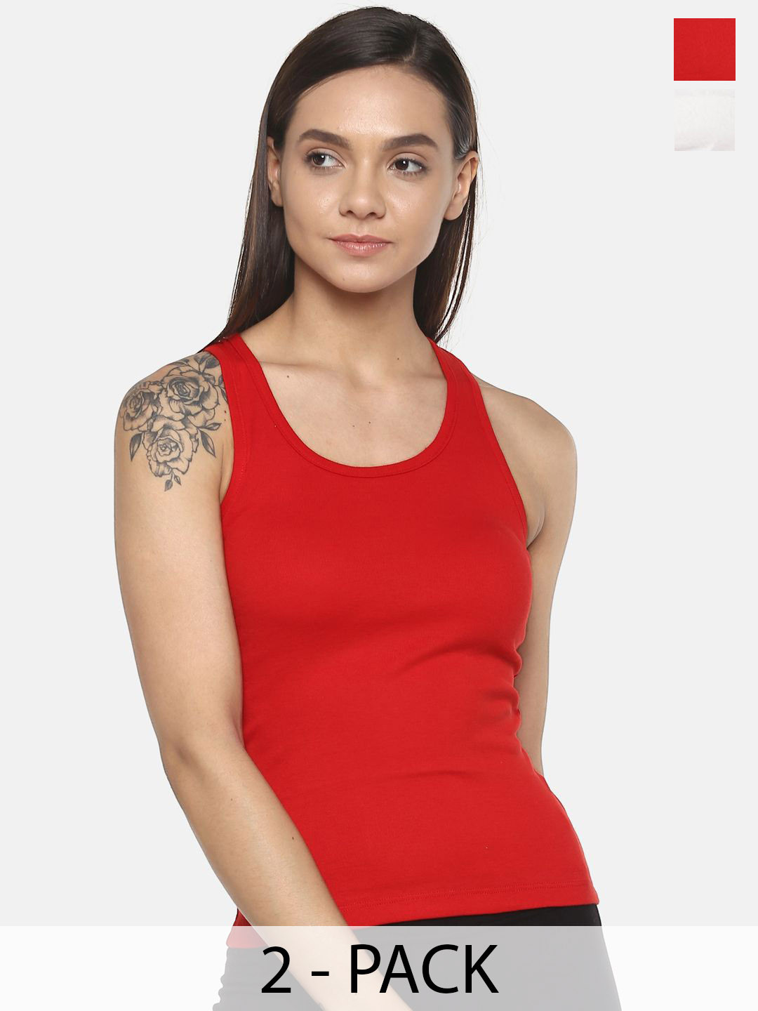 

Leading Lady Women Cotton Camisoles, Red