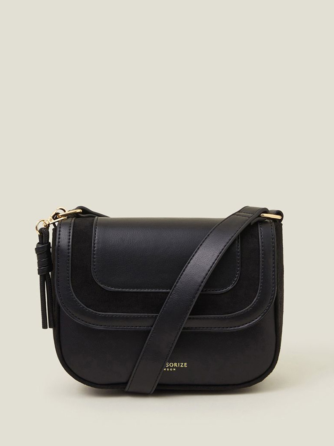 

Accessorize PU Structured Sling Bag with Tasselled, Black