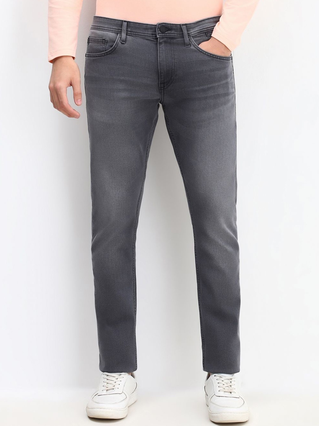 

Allen Solly Men Mid-Rise Slim Fit Light Fade Jeans, Grey