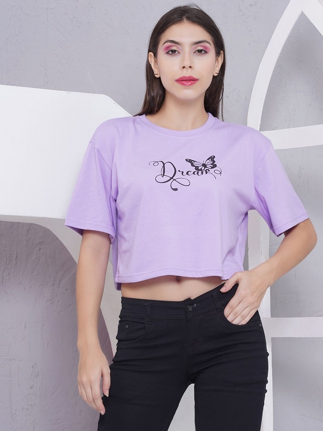 

PUELLA Women Printed T-shirt, Purple
