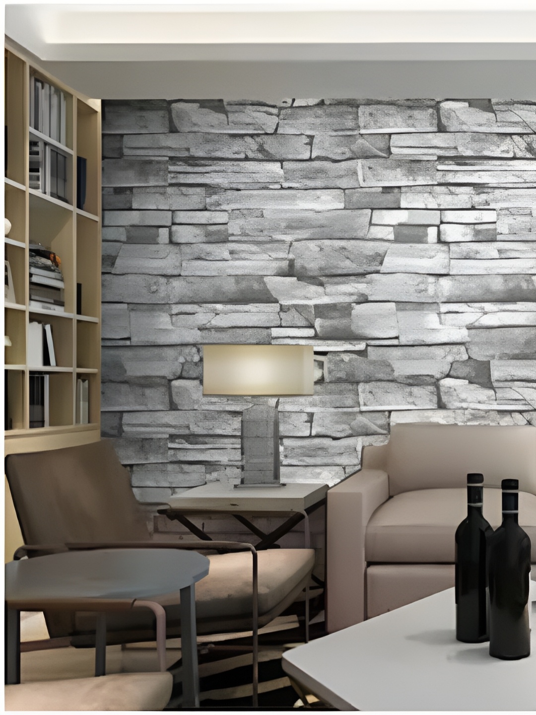 

Asian royal Grey & White Printed Self-Adhesive Wallpaper