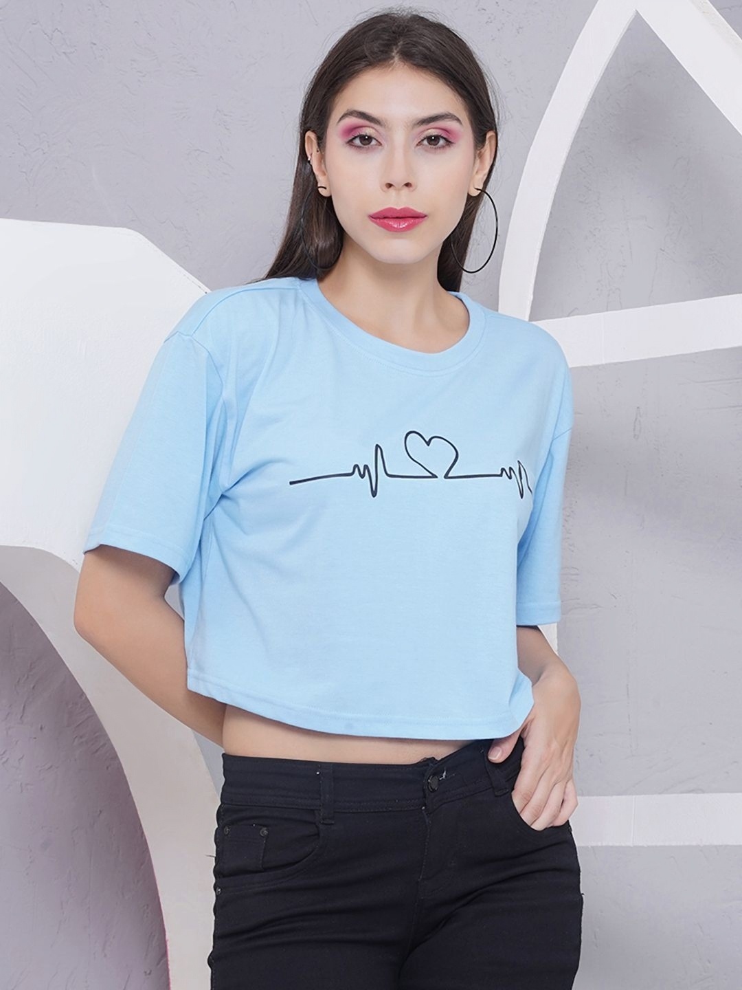 

PUELLA Women Printed T-shirt, Blue